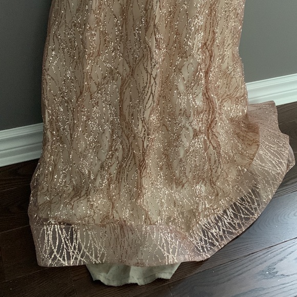 Nude / Blush / Gold Formal Sparkly Dress (S) - Picture 5 of 9